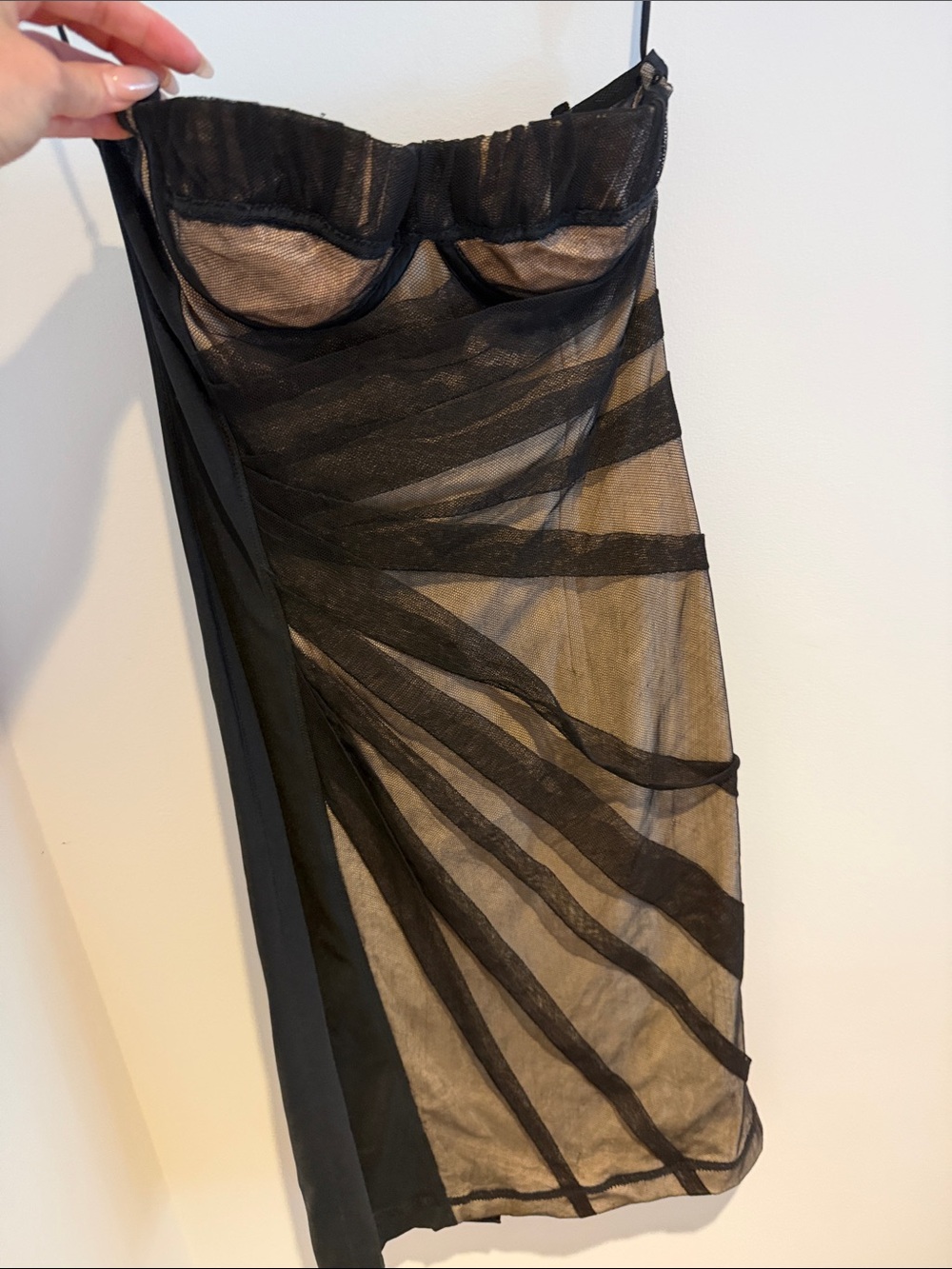 Dolce & Gabbana Black Sheer Strapless Mesh Chemise